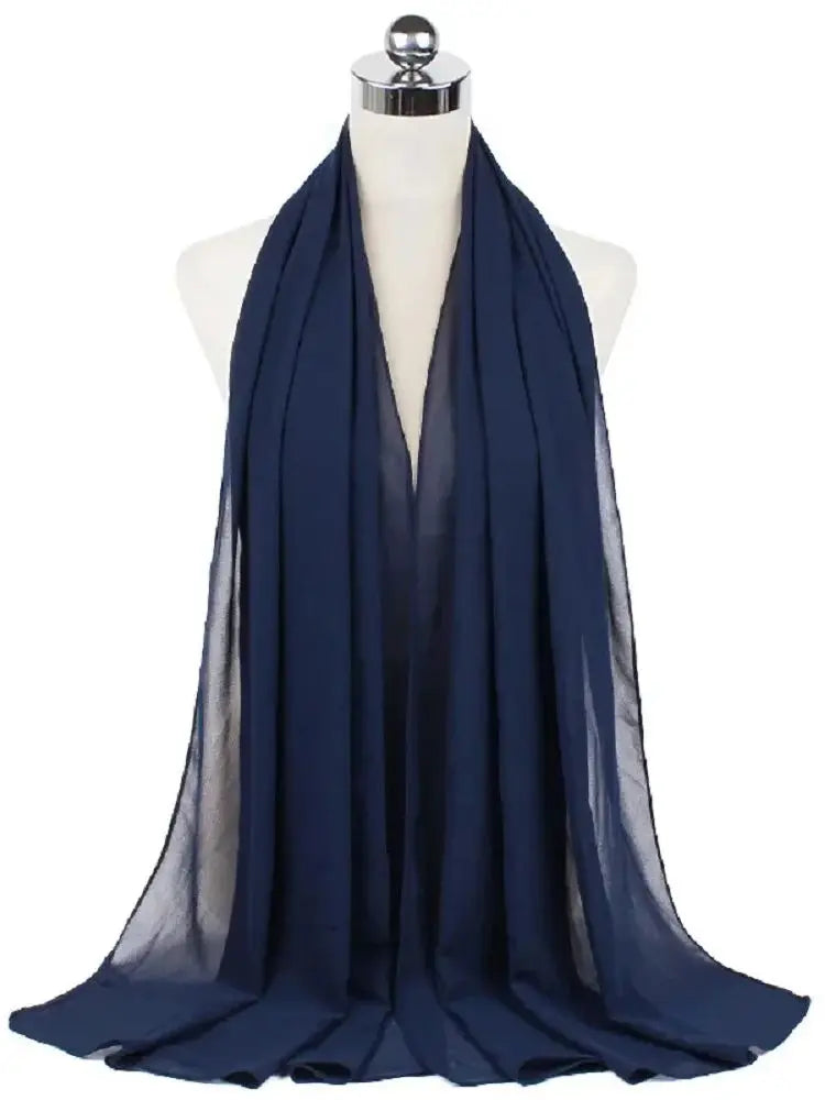 Women’s Solid Chiffon Instant Hijab – Ready-to-Wear Islamic Scarf, Muslim Shawl & Arab Head Wrap