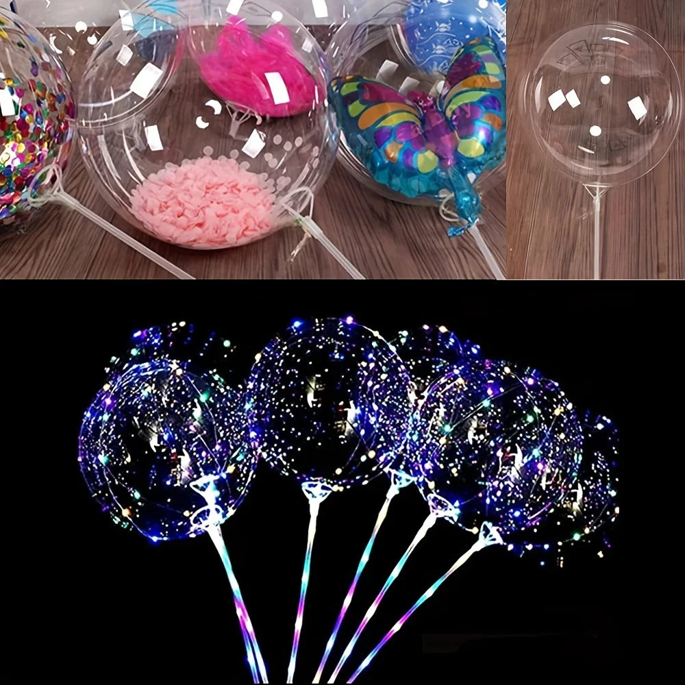 50PCS Transparent Bobo Balloon Stick Stands with Cups – Wedding, Valentine’s Day, Party & Event Decorations