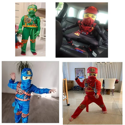 NINJA Cosplay Costume – Boys & Girls Jumpsuit Set for Halloween, Christmas, and Party Wear