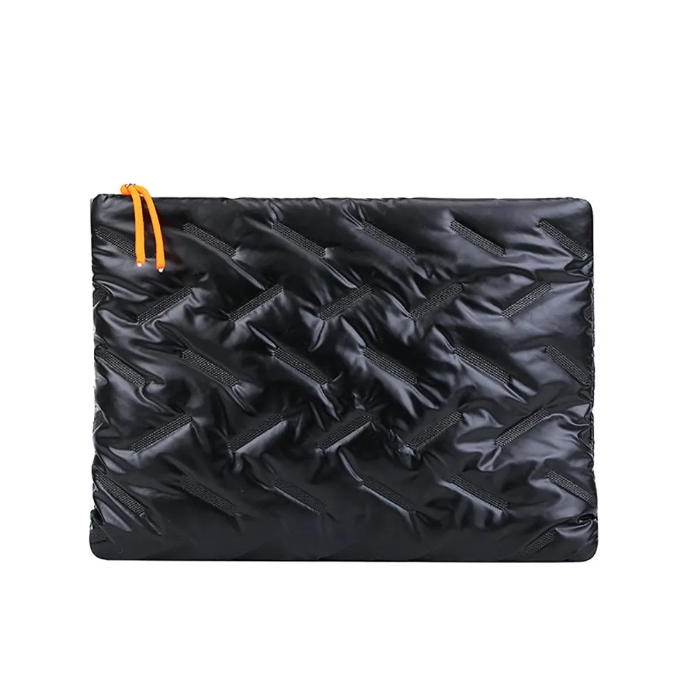 Trendy Puffy Cotton Laptop Bag 14 Inch — Waterproof, Shockproof Sleeve with Shoulder Strap for MacBook, Lenovo, Huawei