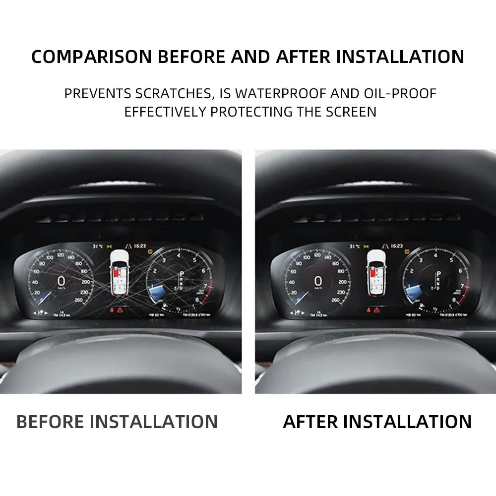 Volvo XC60 XC40 XC90 S60 S90 V60 V90 2018–2023 Nano Transparent Dashboard Protective Film – Anti-Scratch Instrument Panel Screen Cover