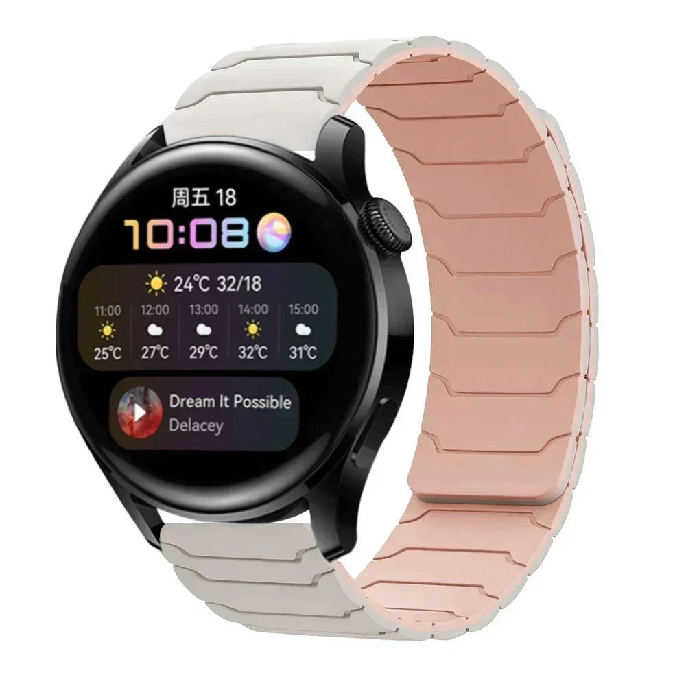 22mm Magnetic Silicone Watch Strap – Replacement Sport Wristband for OnePlus Watch 3/2R/2 & OPPO Watch X/X2/4 Pro 46mm Band