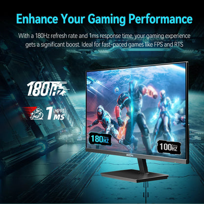 ARZOPA 27-Inch QHD Gaming Monitor — 180Hz Fast IPS, 1ms Response, FreeSync PC Monitor M1RC