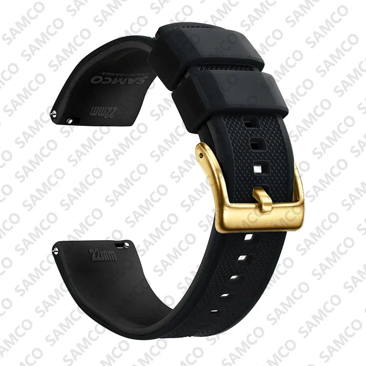 Premium Silicone Watch Band - Quick Release Rubber Replacement Strap for 18mm 20mm 22mm Watches