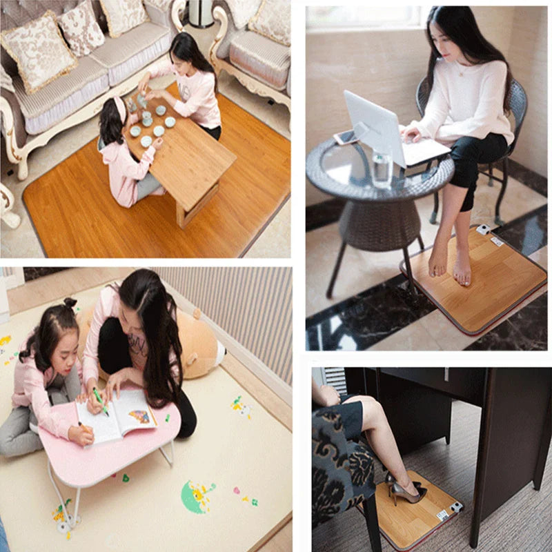 220V Electric Heating Foot Mat - Winter Warm Feet Heater Pad for Home and Office, Thermal Leather Household Floor Heater