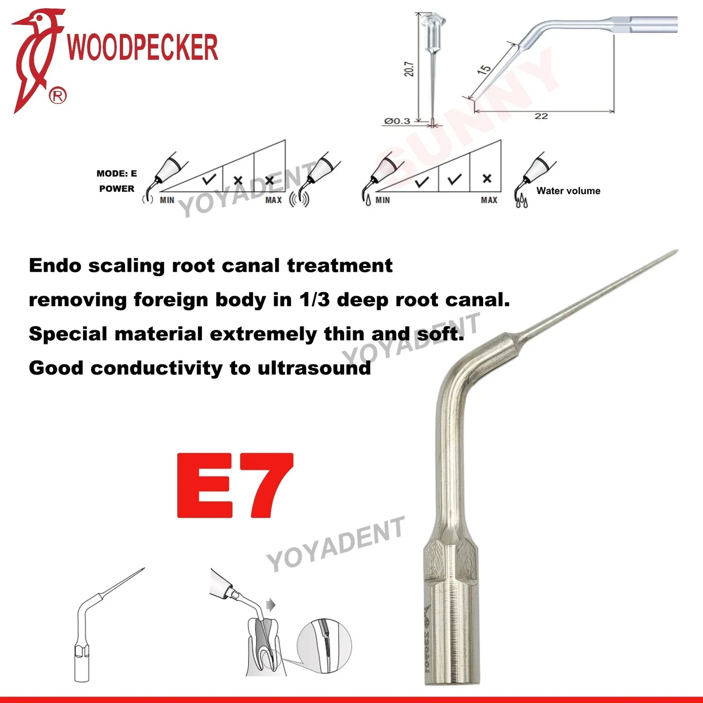 Woodpecker Dental Scaler Tips – Ultrasonic Tooth Cleaning, Endo & Perio Scaling Tips, Fit EMS UDS Scaler Handpiece