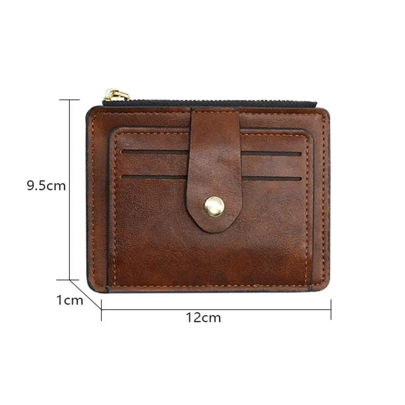Luxury Slim Leather Wallet for Men — Small Credit & ID Card Holder with Coin Pocket, Designer Purse for Men & Women