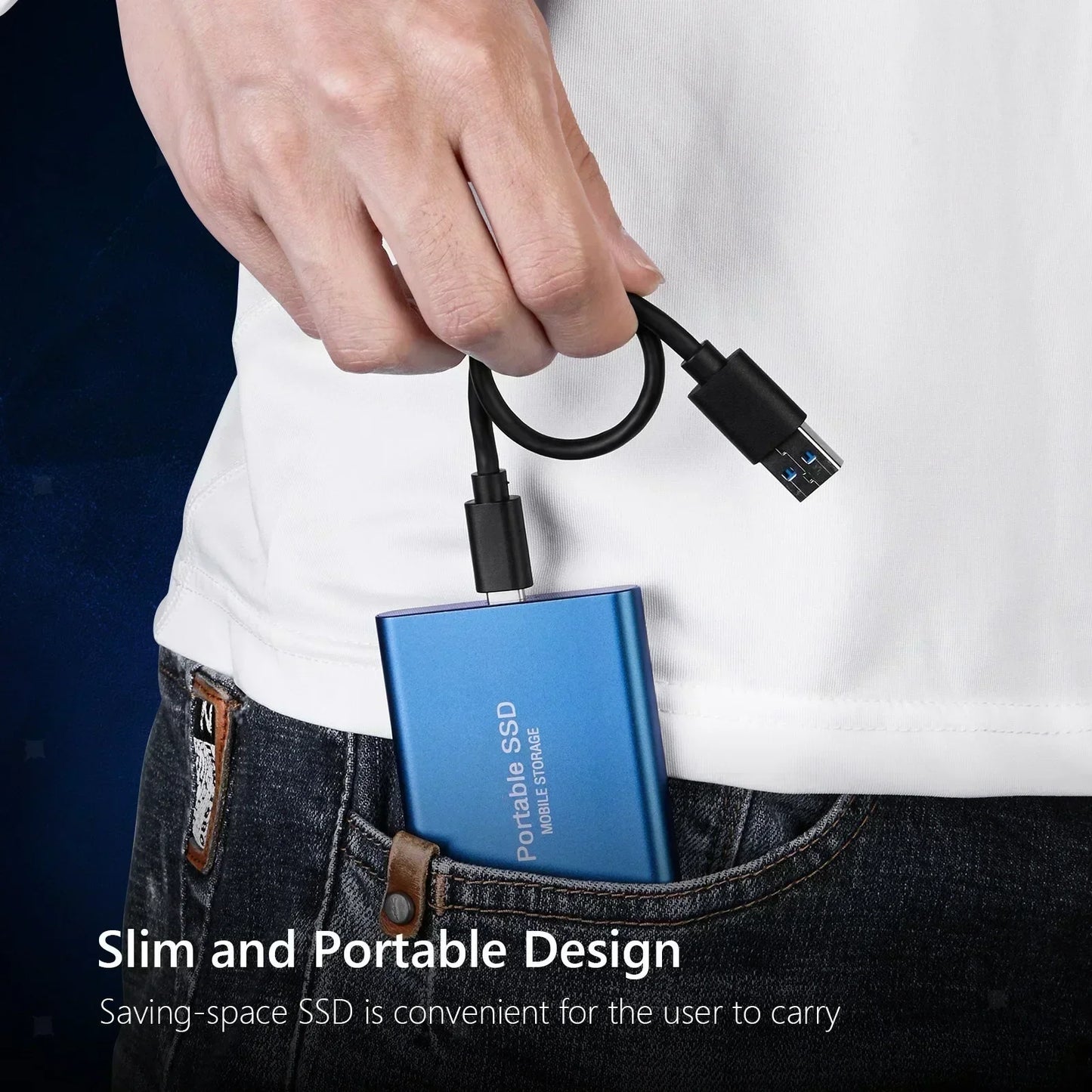 Portable SSD 1TB–4TB High-Speed External Drive – USB 3.1 Type-C Solid State Hard Disk for Laptop, PC & Mac