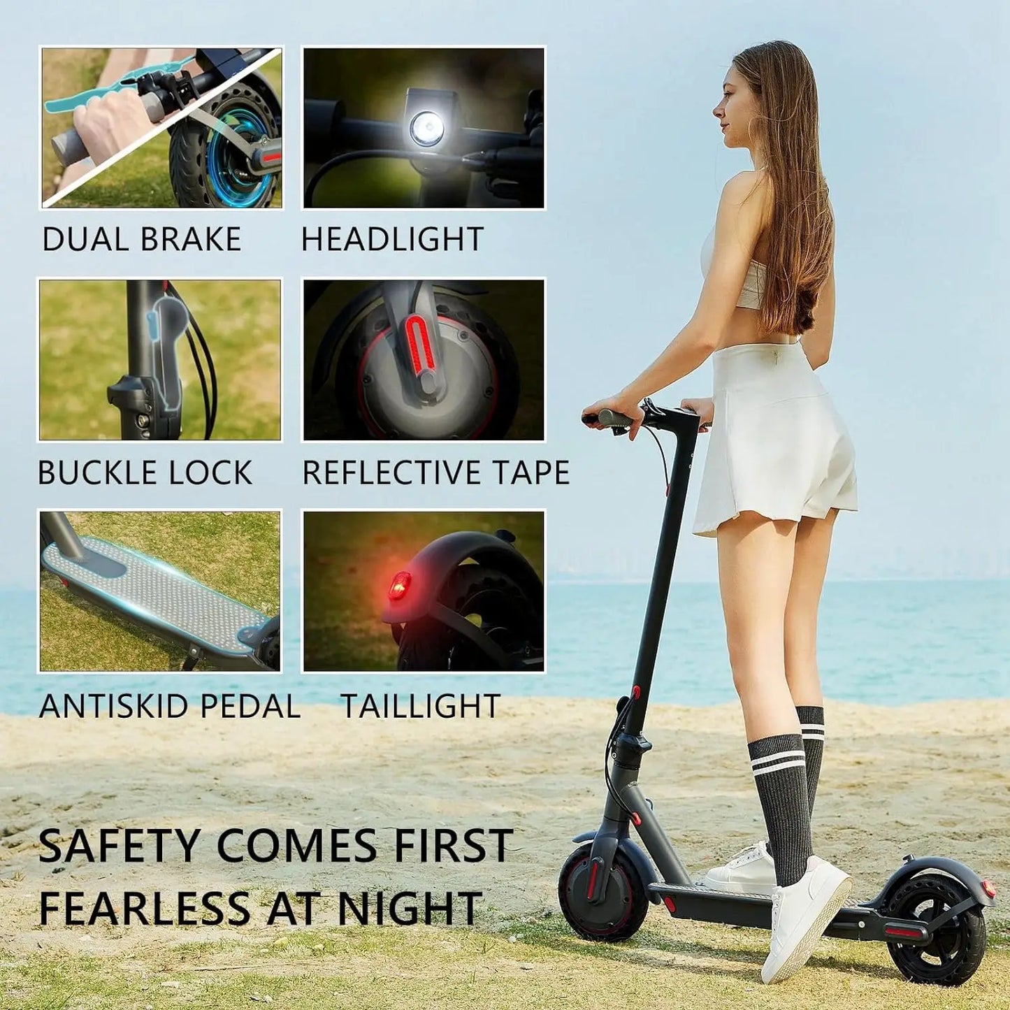 AOVOPRO G5.0 Electric Scooter 350W – 36V Battery, 19mph Foldable E-Scooter with 16 Mile Range & 8.5” Tires