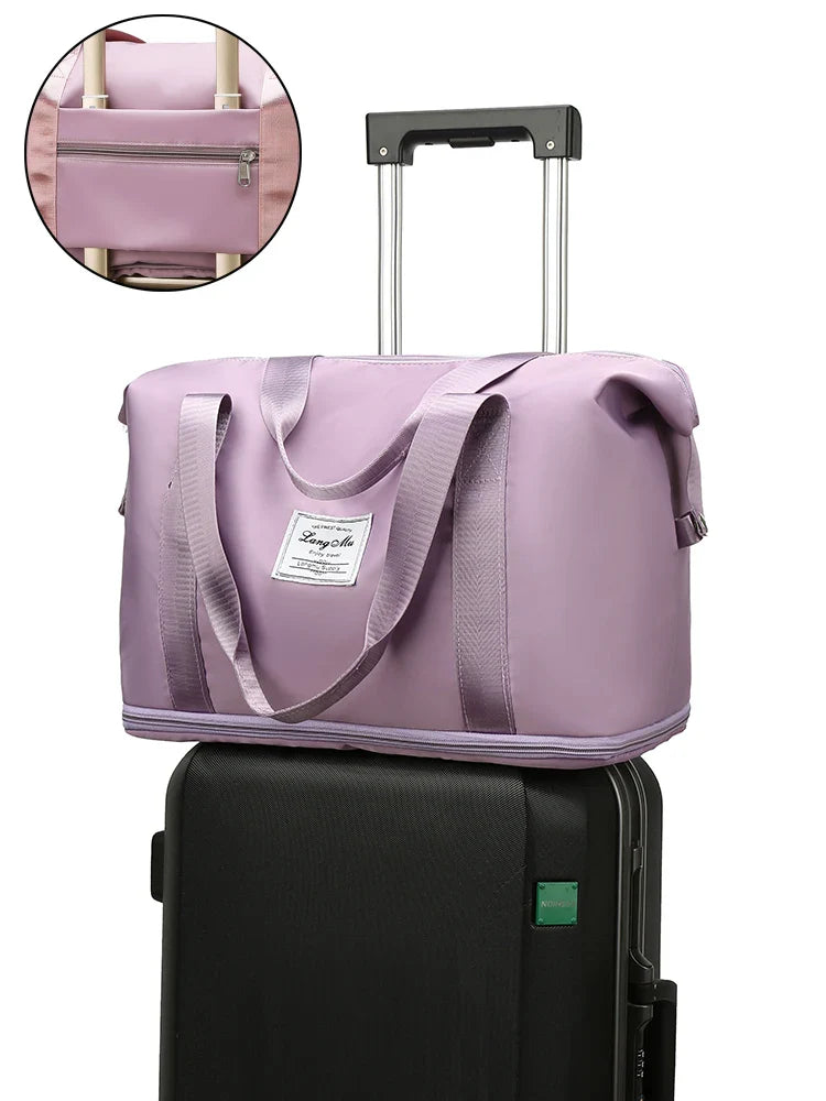 UNIXINU Carry-On Travel Duffle Bag: Waterproof Nylon Sports Gym Tote for Women - Large Capacity Storage Luggage Handbag