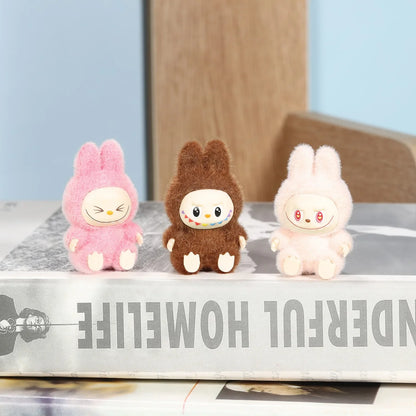 Labubu Mini Plush Toy 4.3cm – Sitting Posture Handmade Cartoon DIY Desktop Ornament Mystery Box Gift