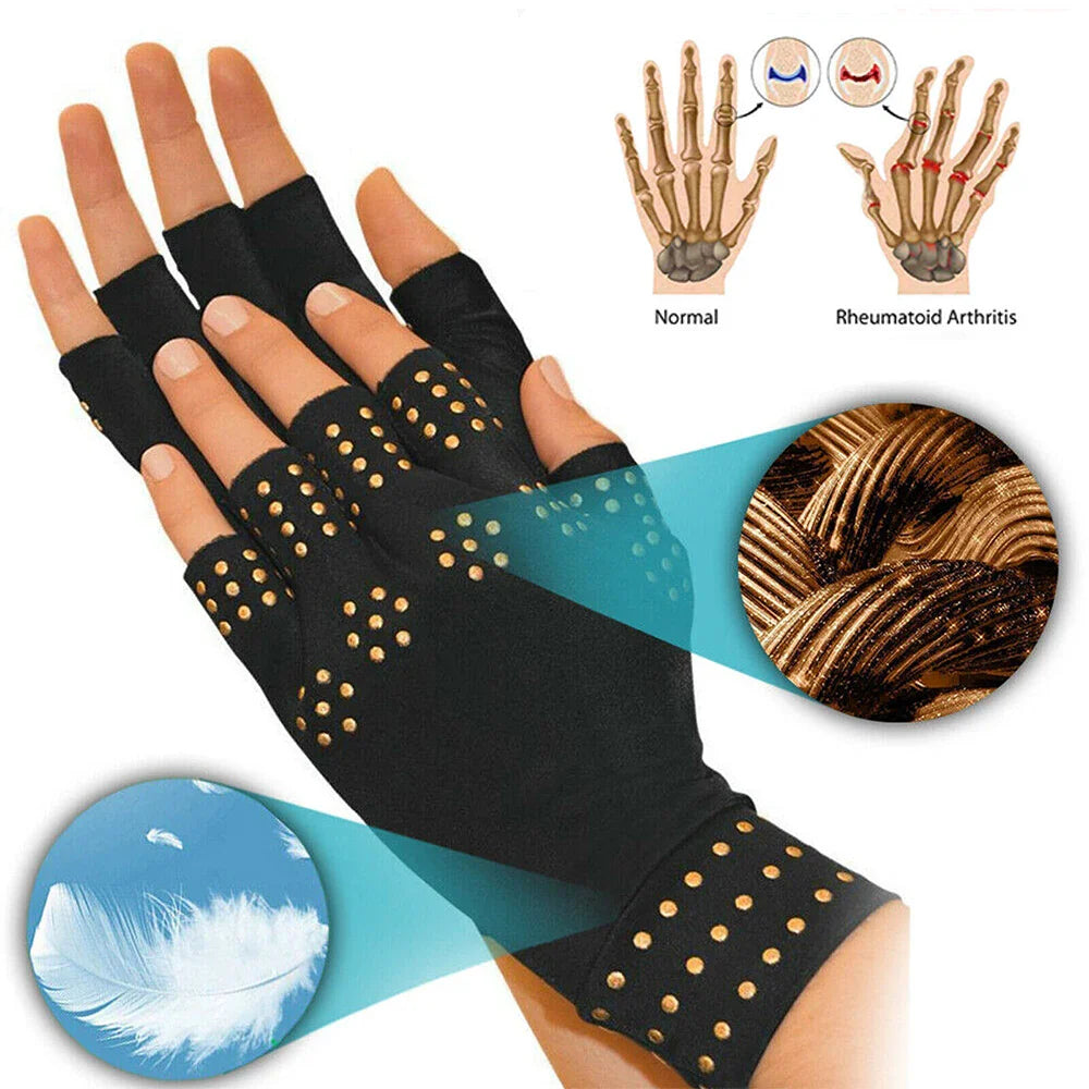 Magnetic Fingerless Arthritis Therapy Gloves – Pain Relief for Men & Women with Joint & Rheumatoid Hand Pain