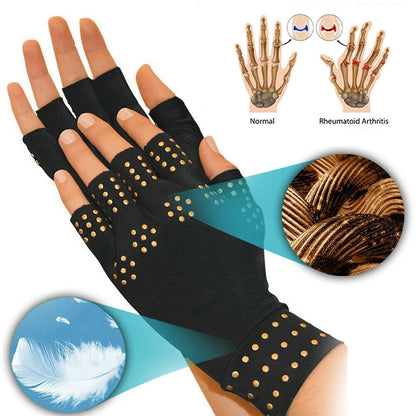 Magnetic Fingerless Arthritis Therapy Gloves – Pain Relief for Men & Women with Joint & Rheumatoid Hand Pain