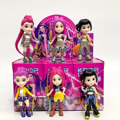 6PCS K-Pop Demon Hunters Figure Set – PVC Cartoon Gaming Desk Decoration, Collectible Model Toys for Kids