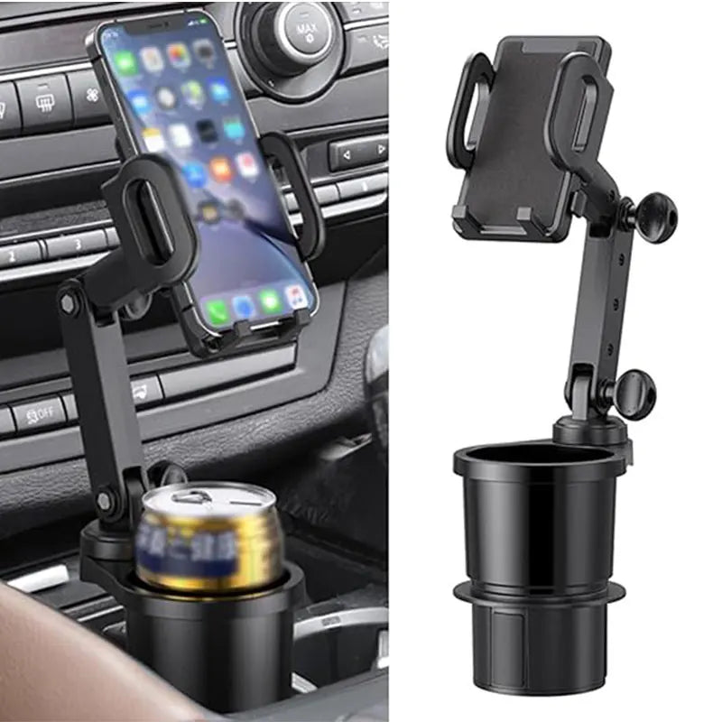 Universal Car Phone Holder - 2-in-1 Expandable Cup Holder Mount with 360° Rotation for Auto Use