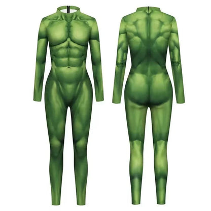 Mechanical Muscle Zentai Bodysuit — Men’s Halloween Punk Cosplay & Carnival Costume 2025