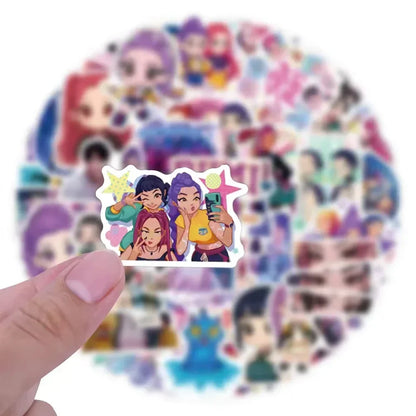 55-170PCS K-Pop Demon Hunters Anime Stickers – Waterproof DIY Decoration for Boys, Girls & Fans Gift