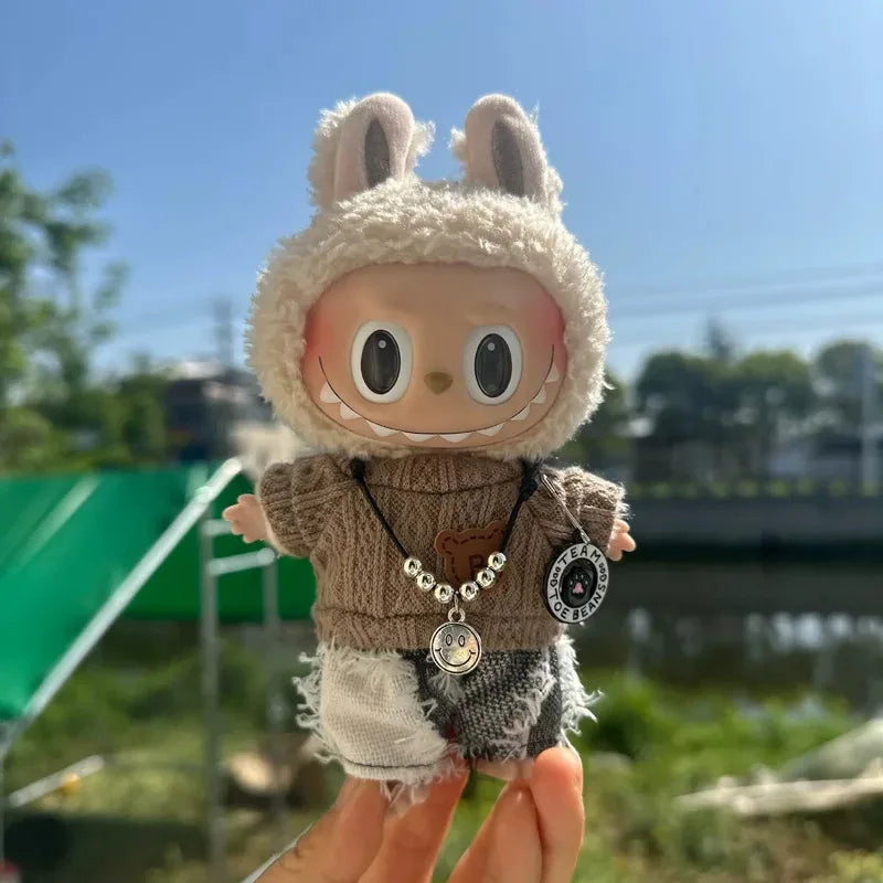 Mini Plush Doll Clothes — Kpop EXO Labubu V1 V2 Idol Outfit | Pit Strip Climbing Suit Accessories | Doll Clothing Gift