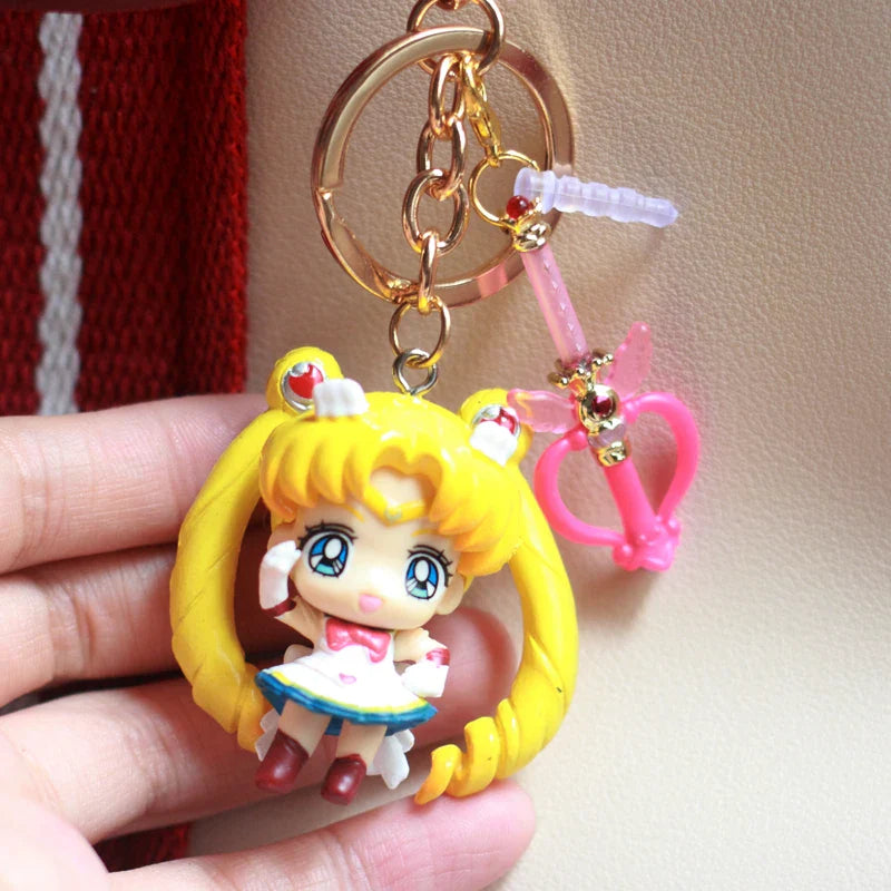 New Sailor Moon Car Keychain — Tsukino Usagi Anime Figure Keyring, Backpack Pendant Doll, Kids’ Collectible Toy Gift