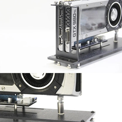 Vertical GPU Mount Bracket - PCIe Graphics Card Holder Stand with 3-Slot Riser Support