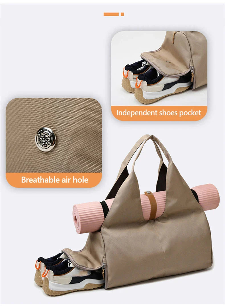 Women’s Yoga Mat Bag – Fitness Shoulder Tote for Gym, Sports, Travel, Dry/Wet Storage