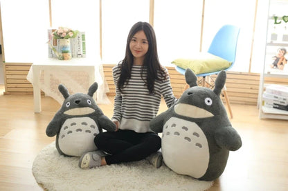 Cartoon Laugh Heartily Totoro Plush Toy — Stuffed Anime Movie Totoro, Lotus Leaf Pillow Plushie, Japanese-Style Doll Gift
