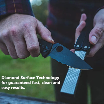 Double-Sided Diamond Knife Sharpener – Foldable Pocket Sharpening Stone for Fast, Professional Kitchen Blade Grinding