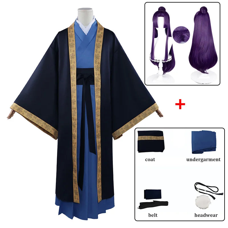 Jinshi Cosplay Apothecary Diaries Costume — Men’s Kimono Robe with Wig & Headwear for Anime Kusuriya No Hitorigoto