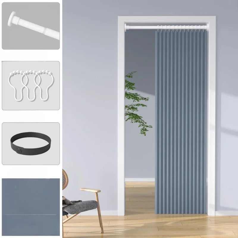 Pleated Accordion Folding Door Curtain – Privacy Panel for Bedroom, Wardrobe, Shoe Rack & Room Partition