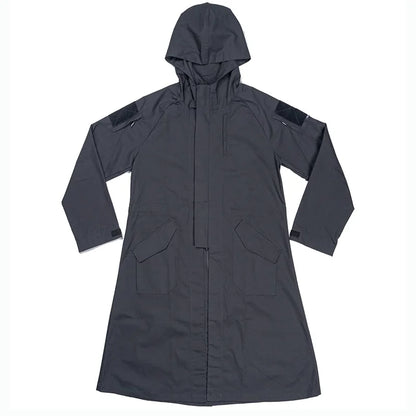 Polyester-Cotton Long Tactical Trench Coat – Hooded Outdoor Hunting & Cosplay Jacket