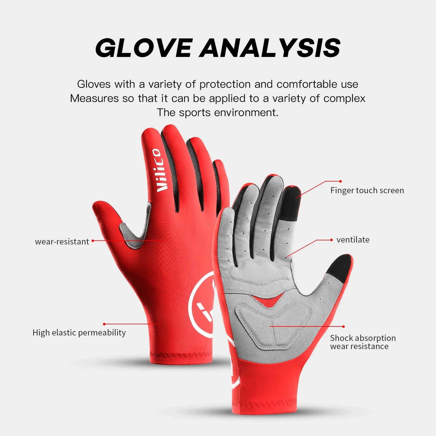 Touch Screen Cycling Gloves – Full & Half Finger Gel MTB Road Bike Gloves for Men & Women, Shock-Absorbing Racing & Sports Bicycle Gloves