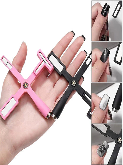 5 in 1 Cat Eye Magnet for Nail Art – Multifunctional Cross Design for Cat Eye Gel Polish & Strong Nail Magnet Tool