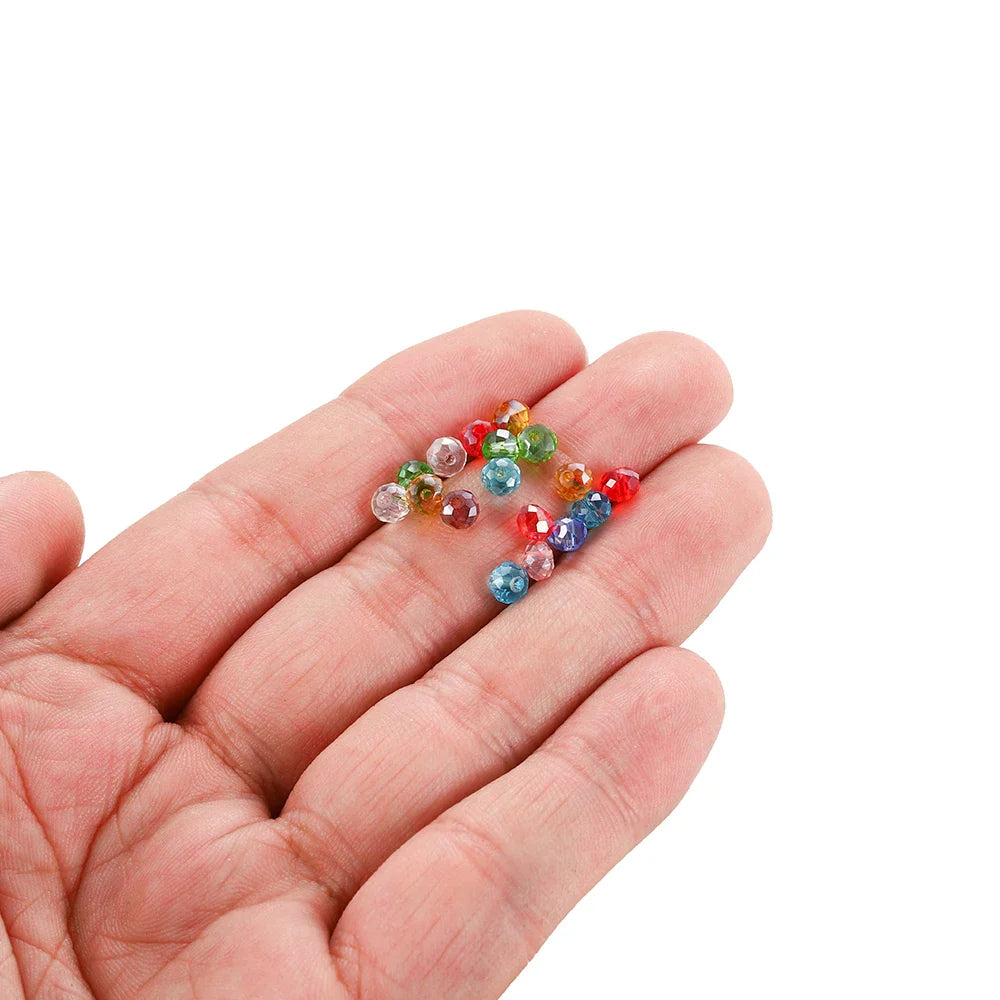 70–300pcs Czech Crystal Glass Beads Set (3–8mm) – Faceted Translucent Colorful Spacer Beads for DIY Jewelry, Bracelets & Craft Making