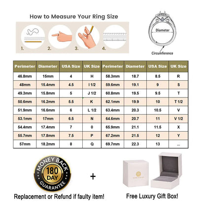 Newshe 925 Sterling Silver Eternity Ring — 1.1ct Round AAAAA CZ Wedding Band for Women, Sizes 4–13