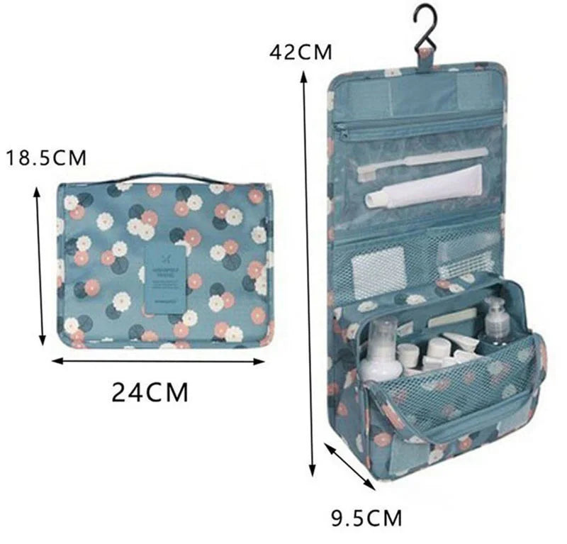 Waterproof Hanging Travel Makeup Bag – Bathroom Cosmetic Organizer for Men & Women