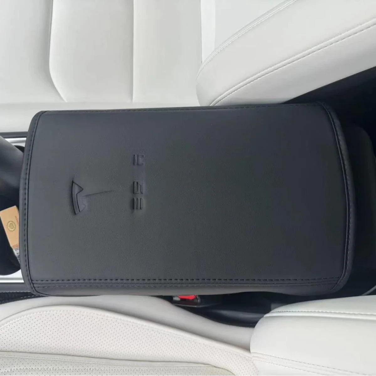 Tesla Model 3/Y 2017-2024 Armrest Cover – Leather Center Console Protector Interior Accessory