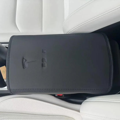 Tesla Model 3/Y 2017-2024 Armrest Cover – Leather Center Console Protector Interior Accessory