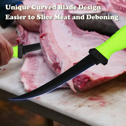 Stainless Steel Fillet and Boning Knife - Multi-Purpose Meat Cleaver, Butcher Knife, Fruit Cutter - Slicing Kitchen Knives for Fish