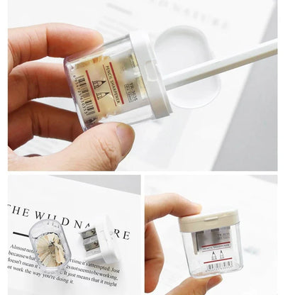 Portable Double Hole Clear Round Pencil Sharpener – Gift for Students