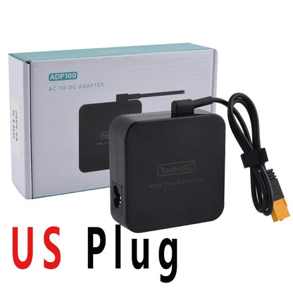 ToolkitRC M7 200W 10A DC Charger/Discharger — ADP100 Adapter for 1-6S LiPo, LiHV & LiFe Lion RC Batteries (EU/US)
