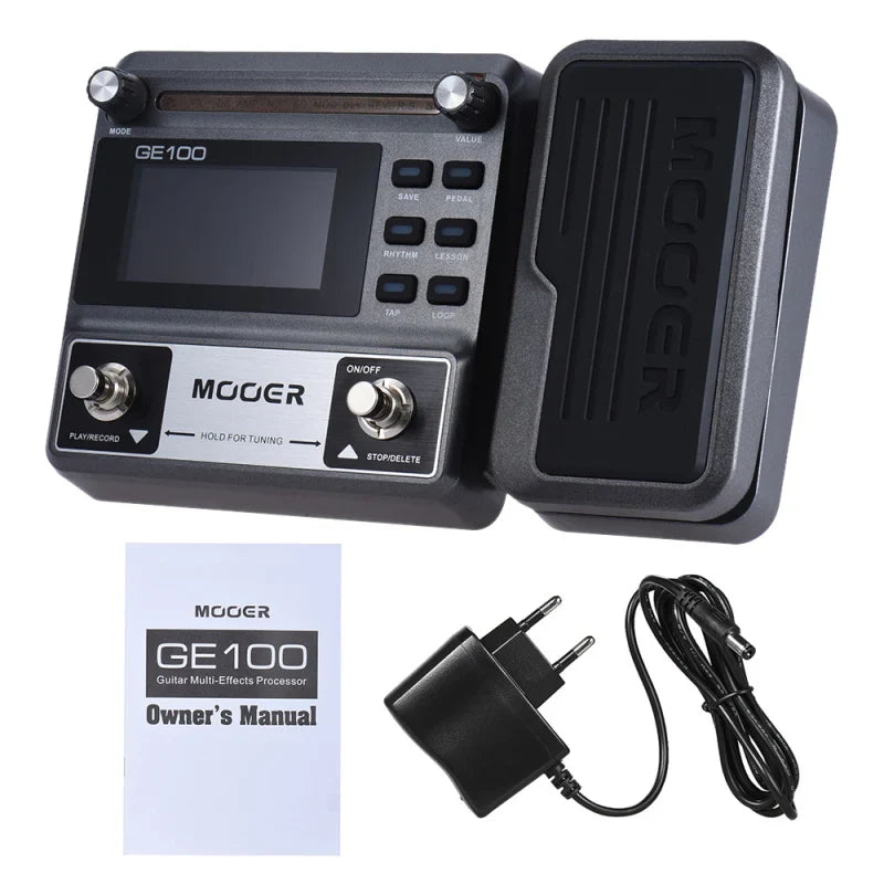 MOOER GE100 Guitar Multi-Effects Processor – Pedal with Loop, Tuner, Tap Tempo, Rhythm, Scale & Chord Lessons