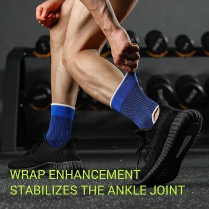 Elastic Breathable Ankle Support Sleeves - One Size for Running, Basketball & Cycling
