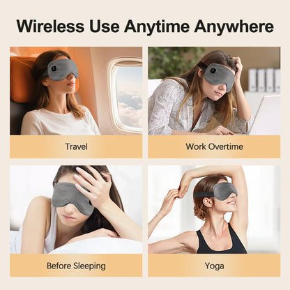 USB Heated Eye Mask with Vibration Massage – Relieve Eye Fatigue, Dry Eyes, and Promote Sleep for Home, Office & Travel