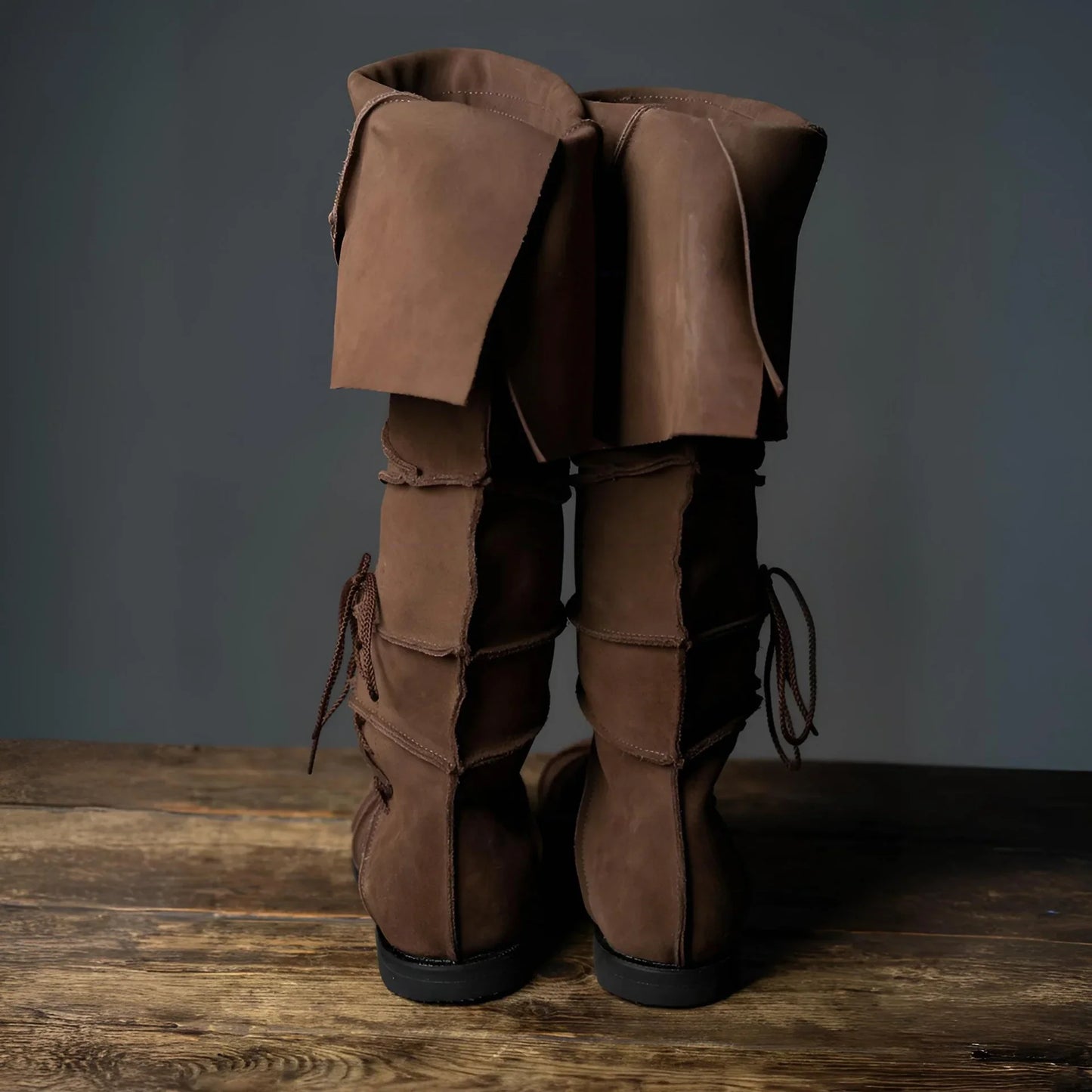 Men’s Renaissance Brown Boots – Vintage Cosplay Viking, Pirate, Steampunk & Knight Costume Low Heel Tall Boots 2025