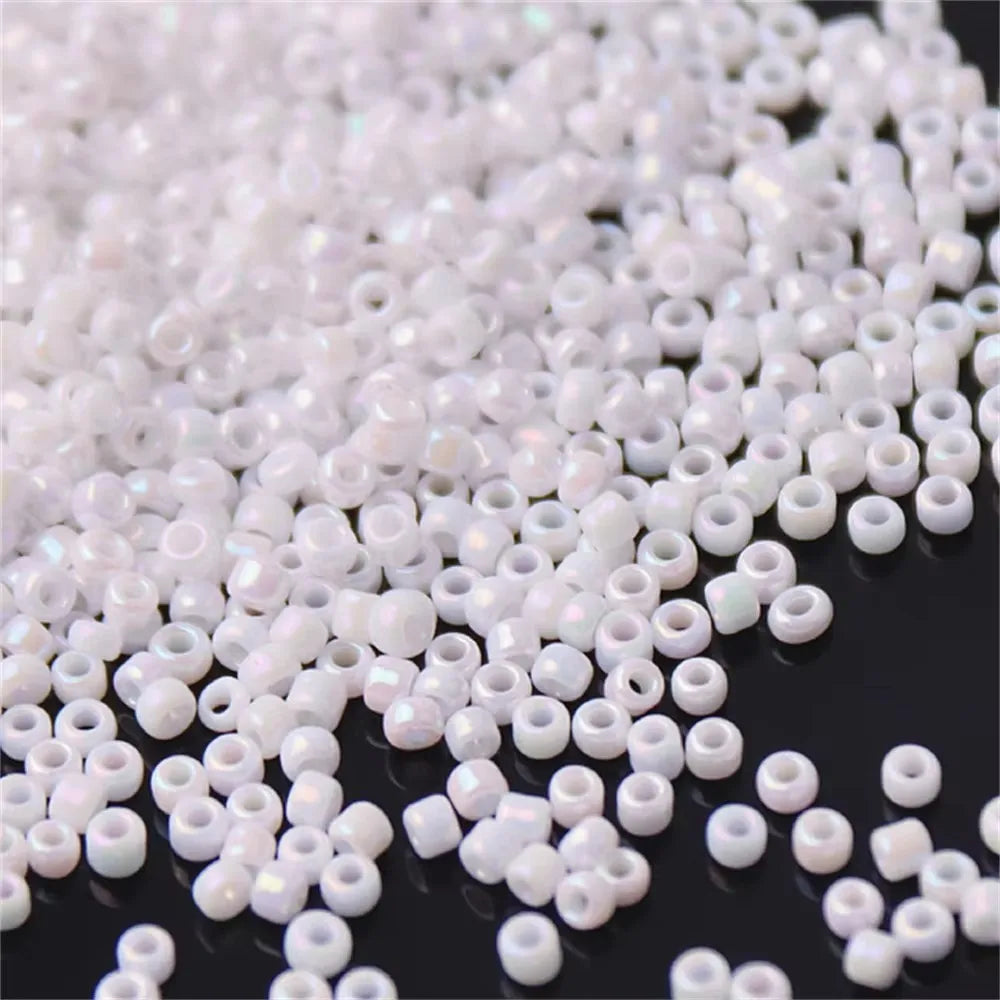 White Czech Glass Seed Beads 1.5mm–4mm for DIY Jewelry Making & Craft Projects