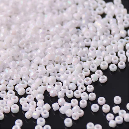White Czech Glass Seed Beads 1.5mm–4mm for DIY Jewelry Making & Craft Projects
