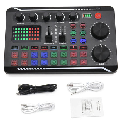 Live Sound Card Audio Interface with DJ Mixer Effects & Voice Changer – Bluetooth Mixer for Live Streaming & Singing