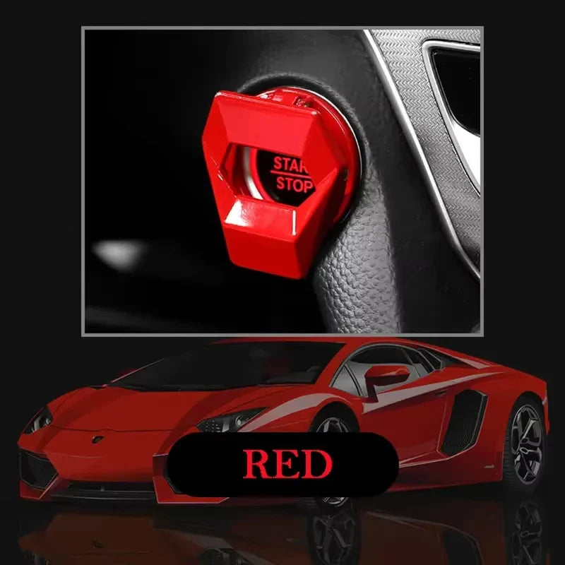 Car Engine Start/Stop Button Cover – Decorative Push Button Sticky Auto Accessory for Car Interior Styling