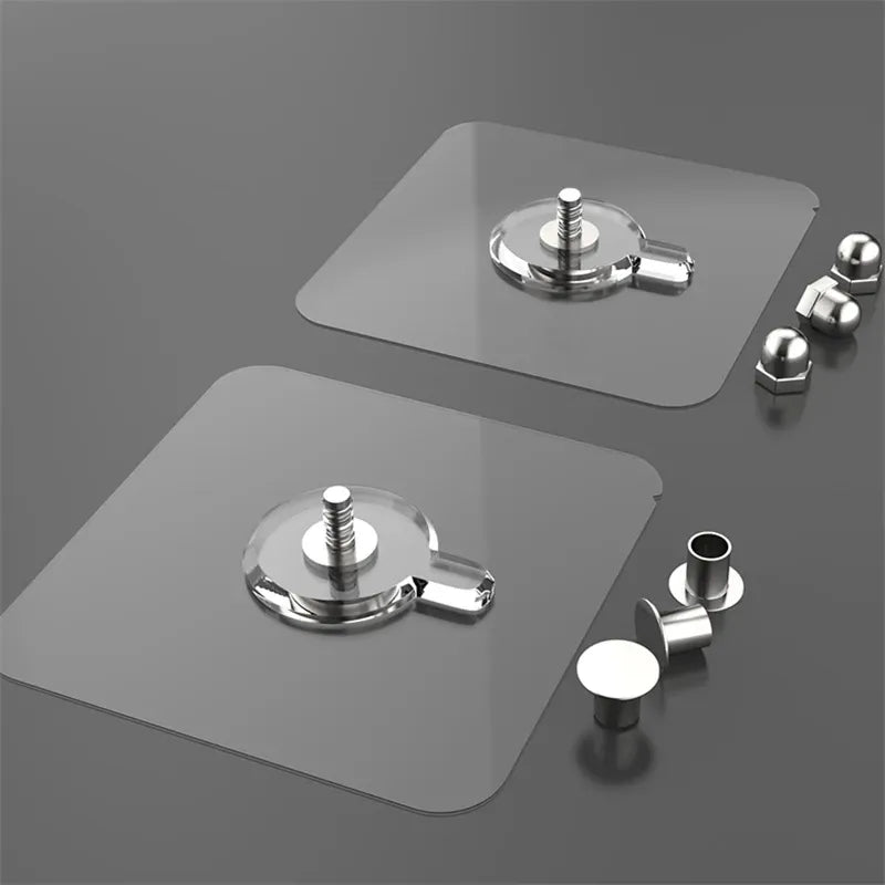 6Pcs PVC Strong Adhesive Nails Hooks - Waterproof, Transparent, and Durable Wall Hooks for Kitchen, Bathroom, and More