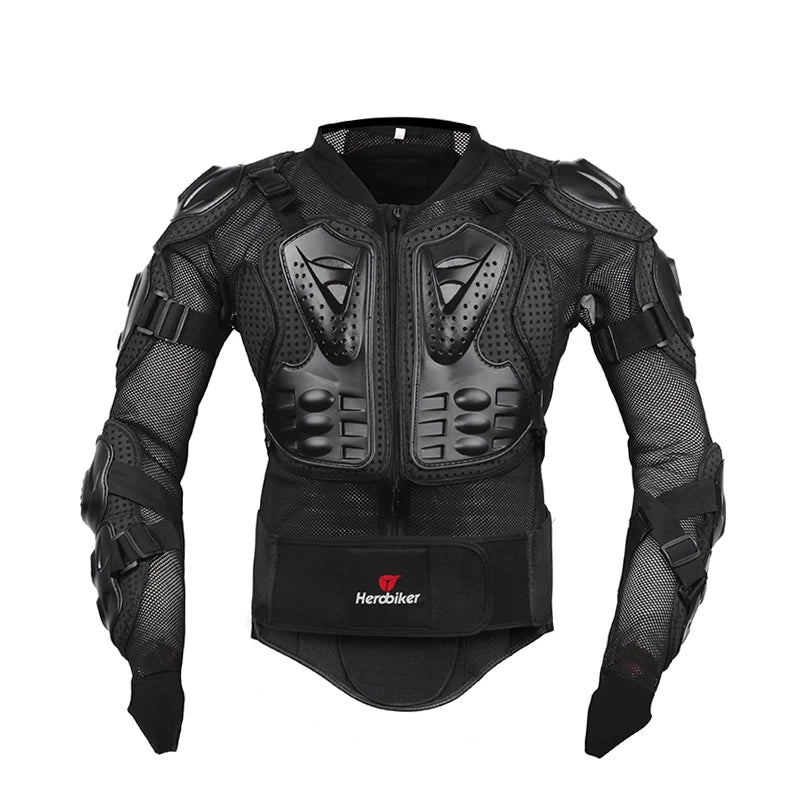 Motorcycle Jacket with Full Body Armor Set – Chest Armor Suit for Motocross Racing & Protective Moto Gear, Sizes S-5XL